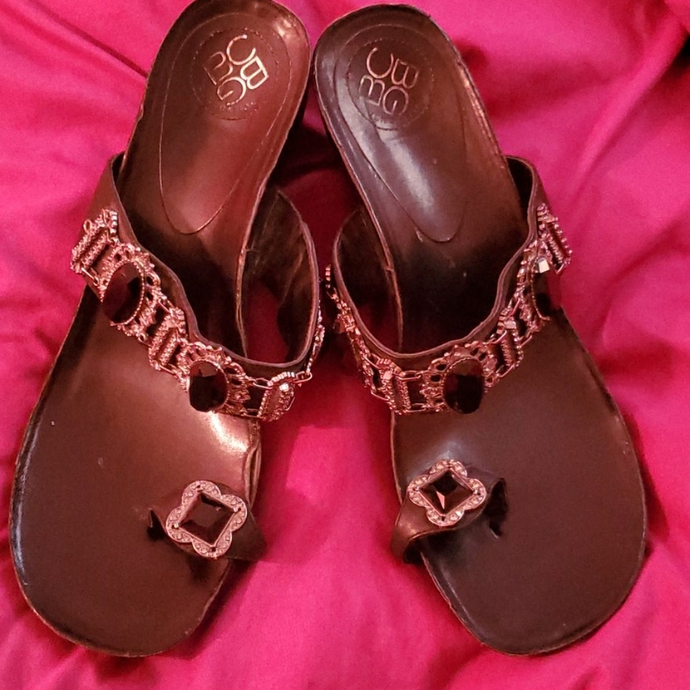 BCBG wedge sandals